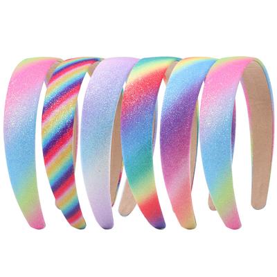 Fasce per Capelli Colorate Arcobaleno a Strisce Brillanti da Donna Moda per Ragazze Quotidiano Esterno Festa Copricapo