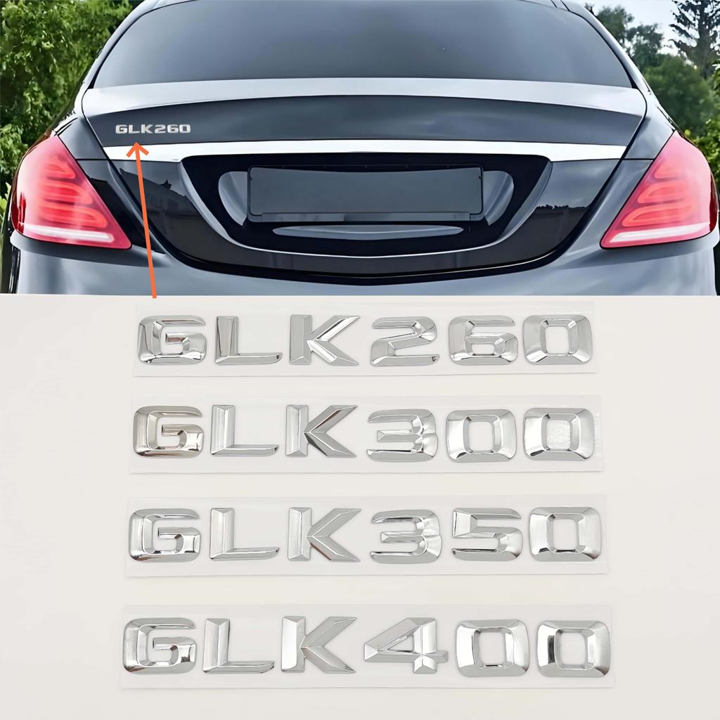 1pc 3d ABS GLK 260/300/350/400 Badge Sticker Car Rear Trunk Emblem Decal High-Quality Accessories