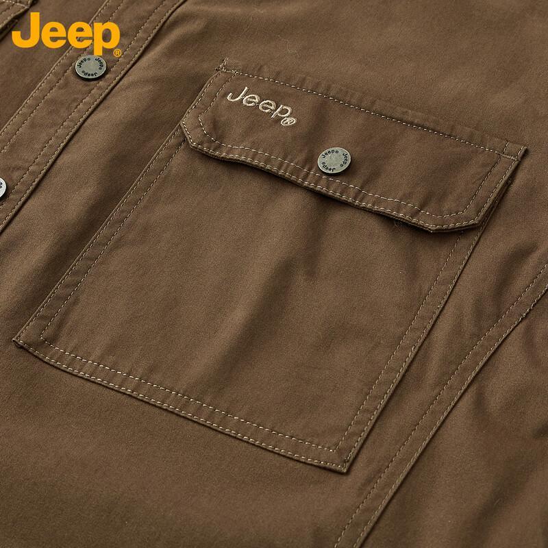 JEEP Men's Washed Cotton Long Sleeve Work Shirt