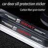 Car with Logo Door Carbon Fiber Sill Protector Stickers For Seat Leon 5f Ibiza 6l 6j Leon 1p Cushion Altea Xl Car Accessories