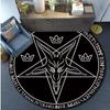 Skull Satanic Goat Inverted Pentagram Wing Demon Version Area Rug-Satanic Goat Decor Satanic Goat-Satanic Rugs Satan Carpet