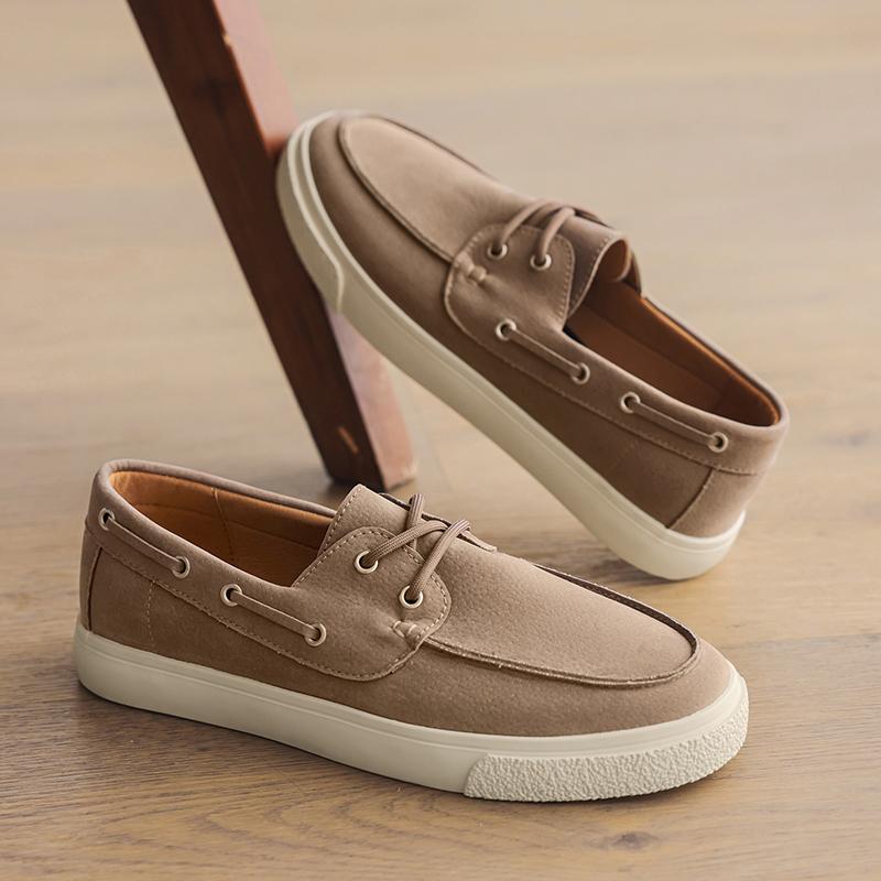 Fashion Men's Leather Casual Loafers All-match Wedding Dress Shoes 2025 New Stylish Moccasins Shoes Suede Shoes High Quality Men's Flats