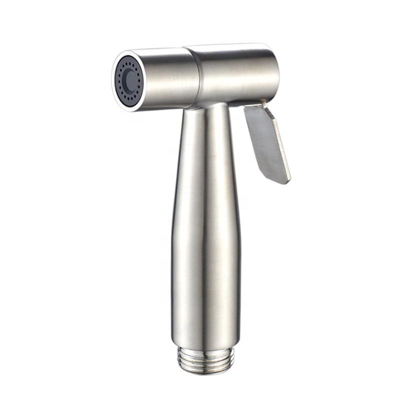 Nickle Brush Hand Held Toilet Bathroom Bidet Shower Head Spray Sprayer with Adjustable Pressure Shut-off Valve