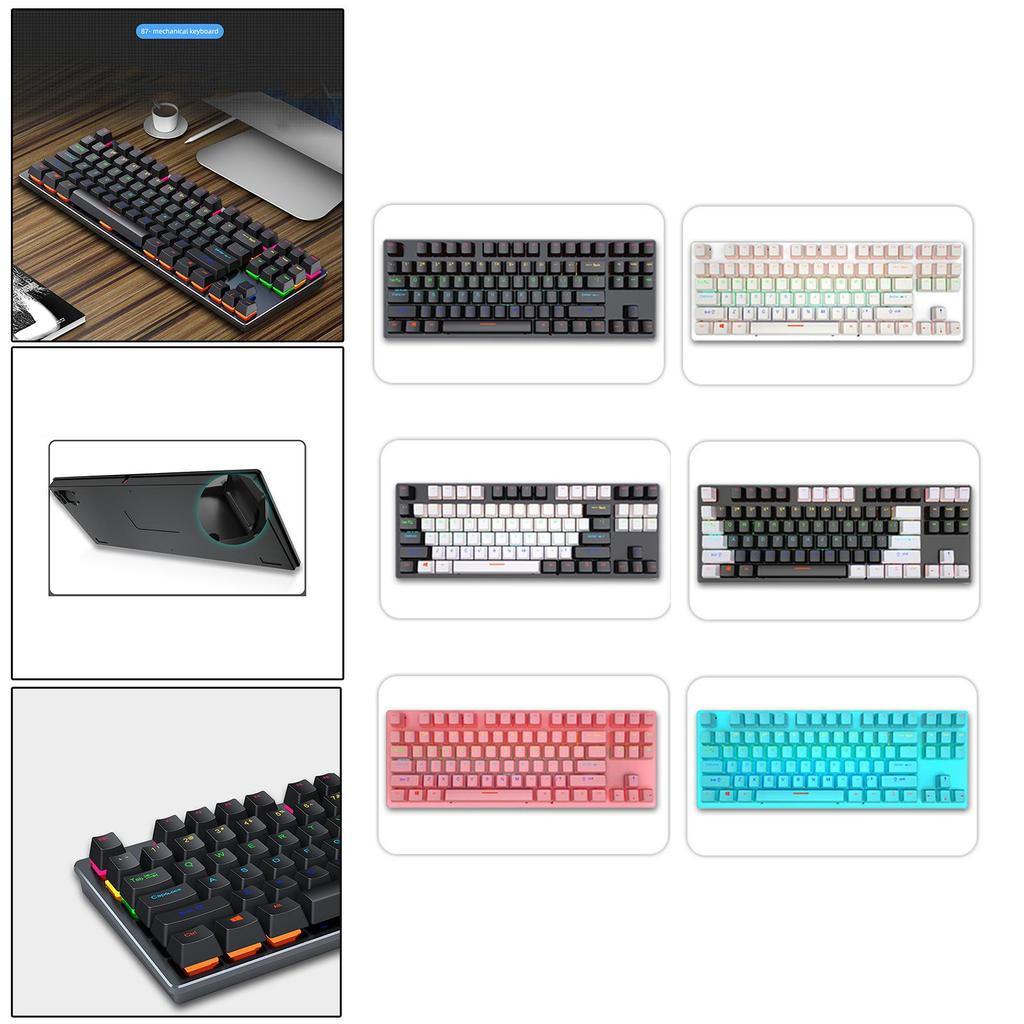 USB 87 Standard Keys Punk Gaming Keyboard for Windows Gamer