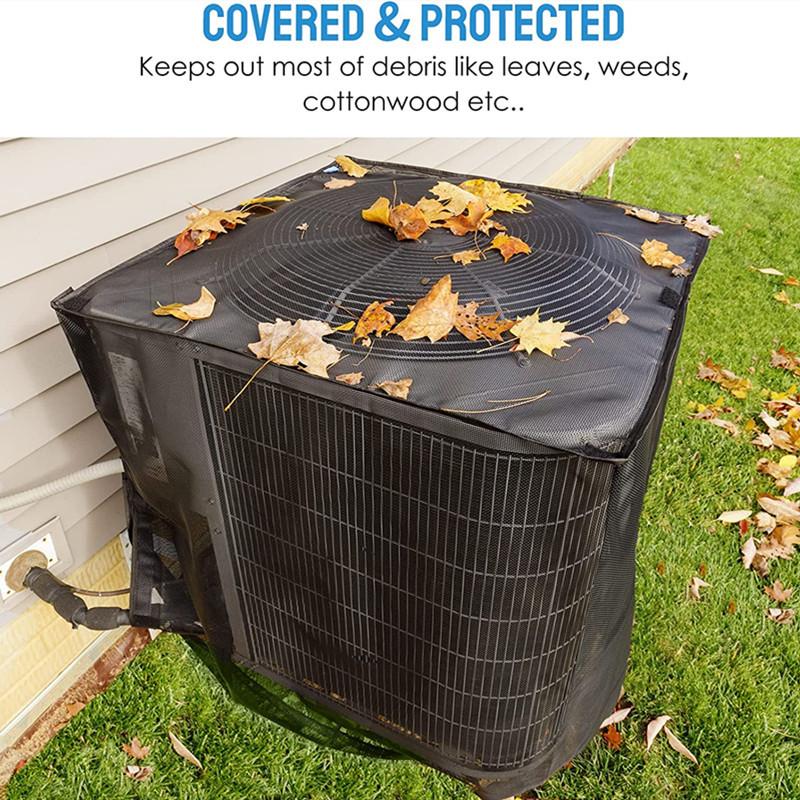 600D Waterproof  Mesh Fabric Breathable Air Conditioner Defender Cover AC Unit Cover For Outdoor Central Unit Protective