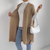 Kvinner Ensfarget Strikket Genser Vest Casual Løstsittende Cardigan Jakke Høst Vinter Strikkevest Kåpe