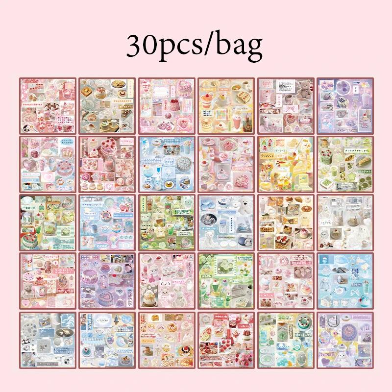 Japanese Food Mobile Phone Art Sticker Book Student Journal Sticker Album 30sheets/Book Adult DIY Decor Craft Diary Stationery