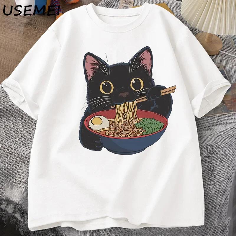 

RaUnisex Cat Tshirt Japanese Style Cat Lover TShirt Kawaii Cartoon Short Sleeve T Shirts Women Clothes Tee Shirt Tops S