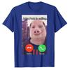 John Pork Is Calling Funny Answer Call Phone Women Unisex T-Shirt Humor Pig Meme Design Graphic Tee Tops Cute Animal Lovers Outfits Gift Idea