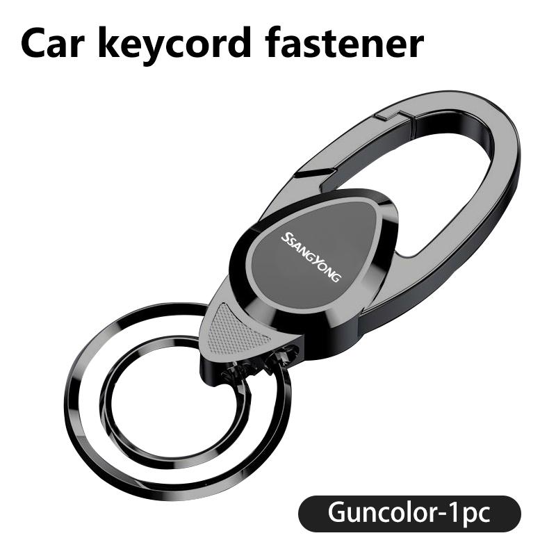 Luxury Car Logo Keyring Anti-Lost Keychain Emblem Key Ring For SsangYong Musso Rexton Torres Kyron Actyon Tivoli Rodius Chairman
