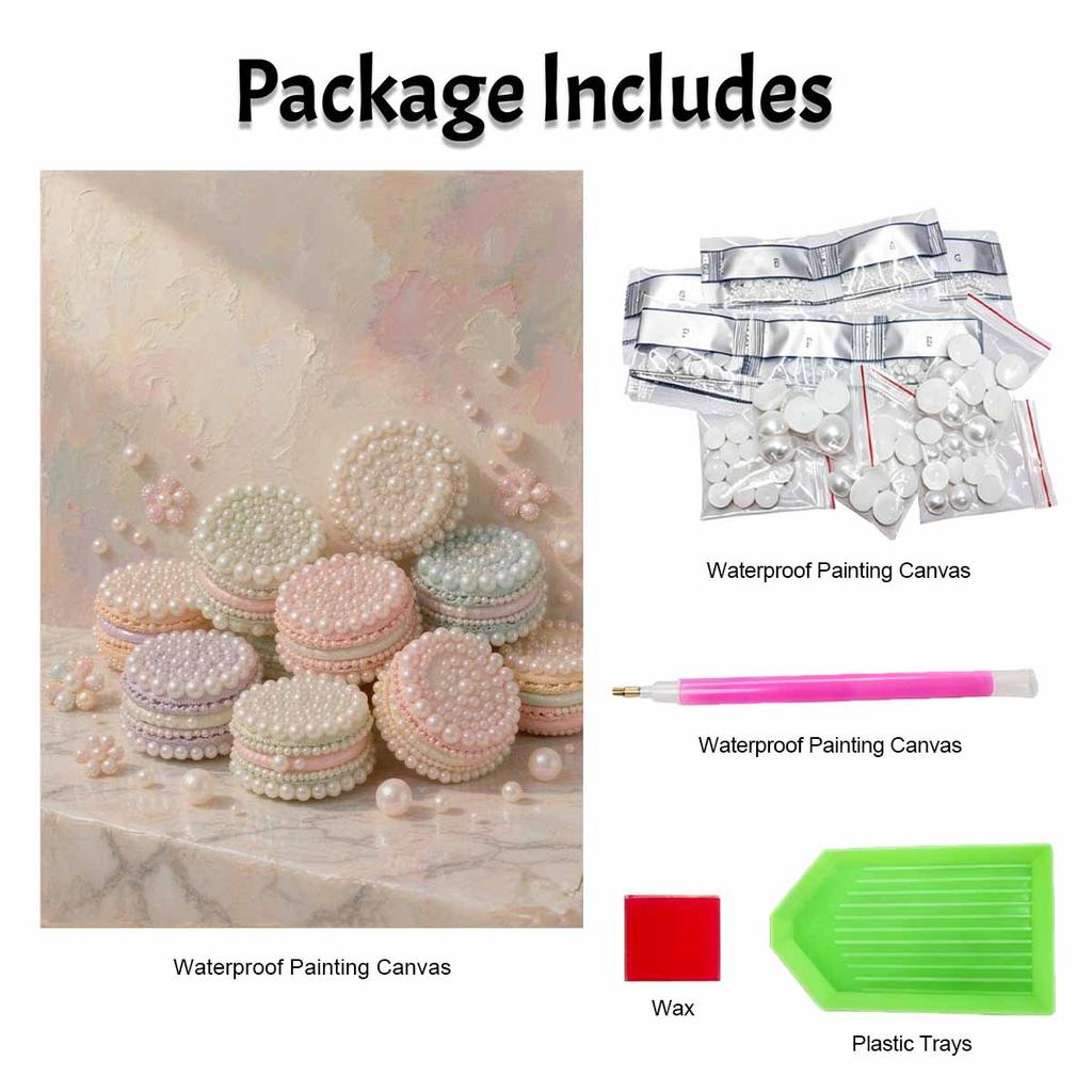 Pastel Pearl Macaron Diamond Painting Art Kit DIY Gemstone Beading Craft Kit Home Wall Decoration