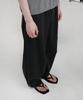 INTEMPOMOOD [Summer Fabric] Elastic Stripe Curved Slacks_Black