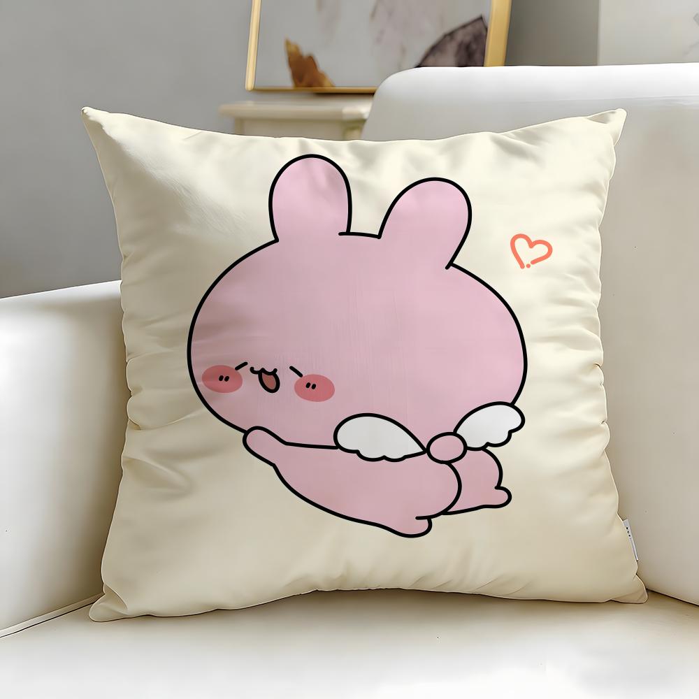 virtual character Asamimichaan Asleep Cushion Cover Soft & Easy-Wash Pillow Case – Versatile for Couch, Bed, Travel and Office