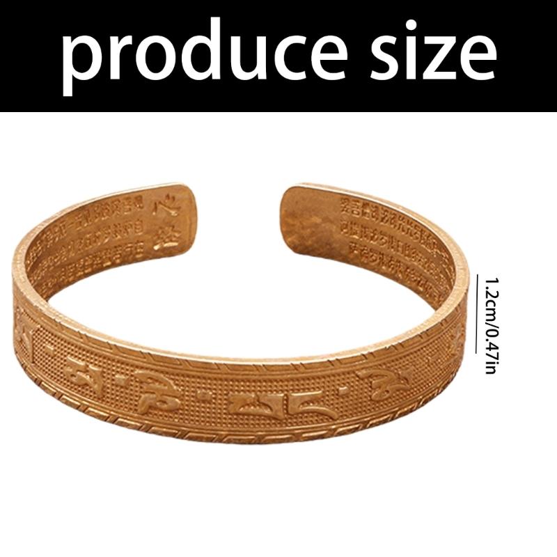 Klassisches tibetisches Kupferarmband Handbemalt mit heiligen buddhistischen Mantras Verstellbar Öffnbar für Glück