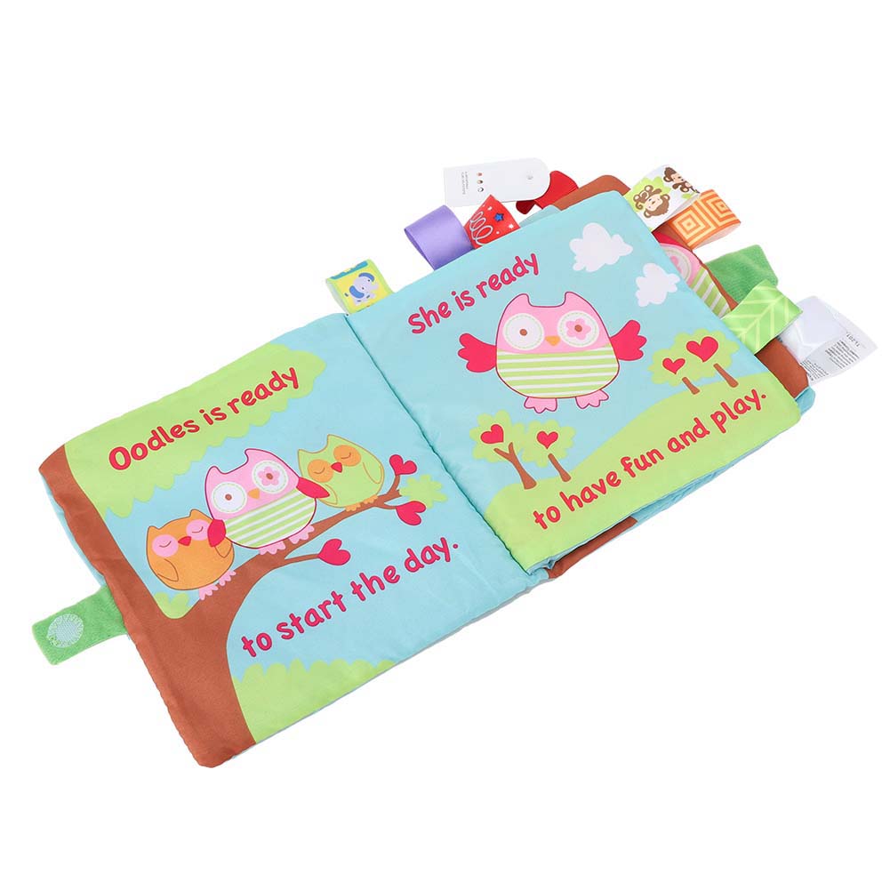 Infant Cloth Book Cute Animal Learning Rattle Wear Resistant Educational ToyType B