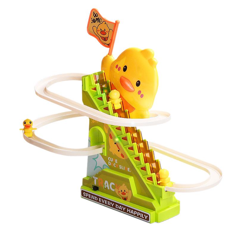 Children's Electric Climbing Duck Track: Interactive Light & Music Toy