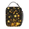 Star In Blackground Pattern Insulated Lunch Bag for Kids School Cooler Thermal Food Box Tote Portable Lunch Boxes Container