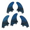 UPSURF Surfboard Fins, 5-Fin Set, Double Tabs Compatible, K2.1 Size, Carbon Fiber (Blue)