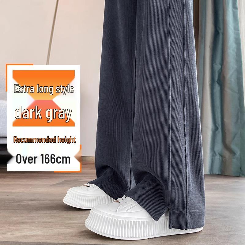 

Женские серые флисовые брюки широкие от бедра - Петит банановые брюки, облегающего кроя, прямые для осени/зимы XL for 60-68kg