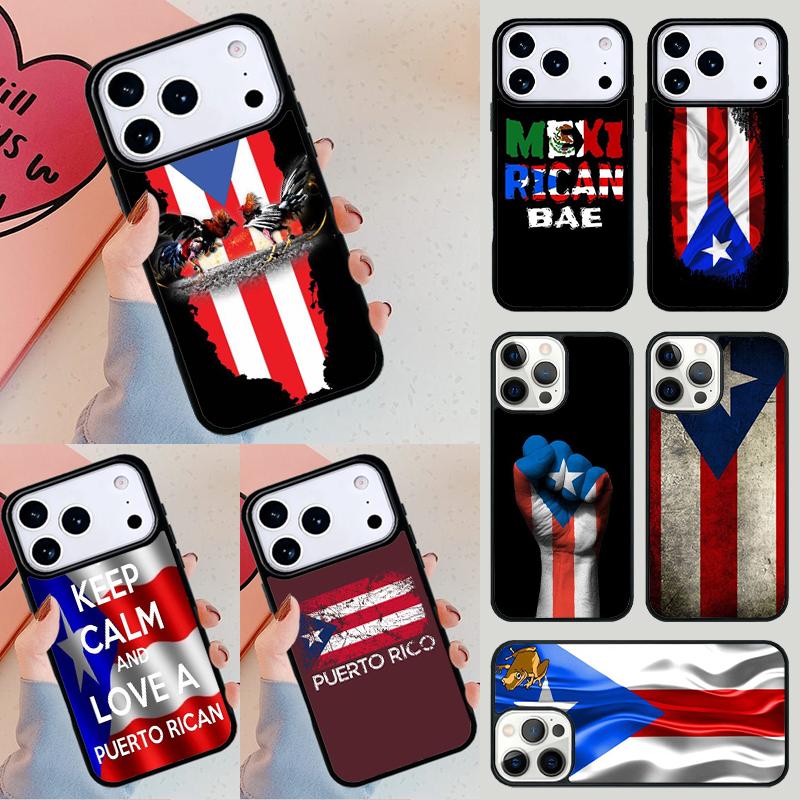 Puerto Rican Flag Phone Case For iPhone 17 Air 14 15 13 12 Max Cover For Apple 16e 11 Pro Max Plus Coque