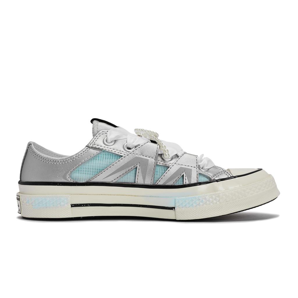 Converse 1970s Maris Sal Dream Pearl Abrasion Resistant Low top Skateboard Shoes Unisex White Blue Silver A15188C(Team1189-)