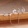 Crown Tassel Chain Stainless Steel Hoop Earrings for Women 18K Gold Ins Minimalist Earring Jewelry