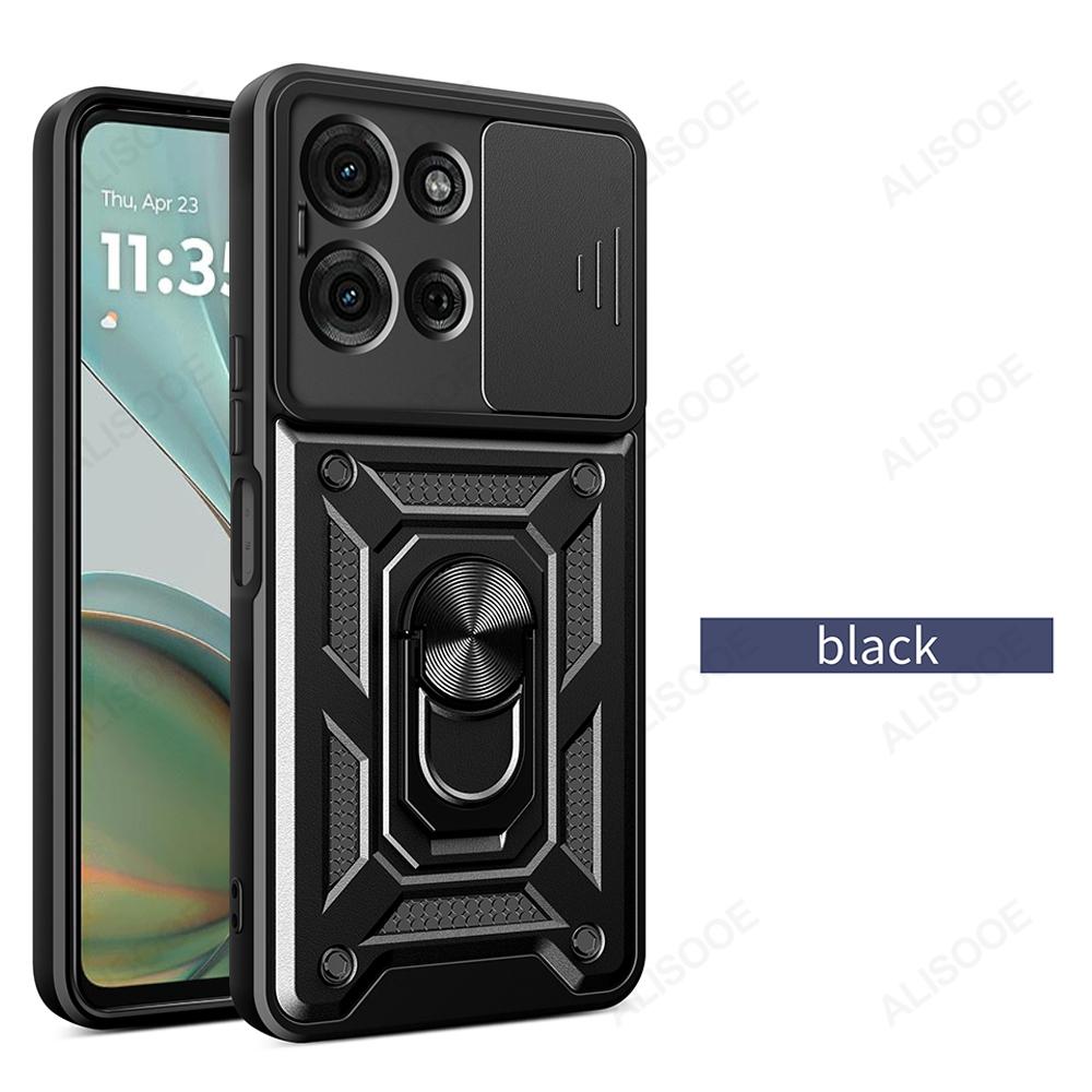 Deksler til Motorola G75 G85 G55 G35 Deksel Armor Skyv Kamerabeskyttelsesdeksel til Motorola Moto G75 5G Ringstøtte Støtsikkert Funda
