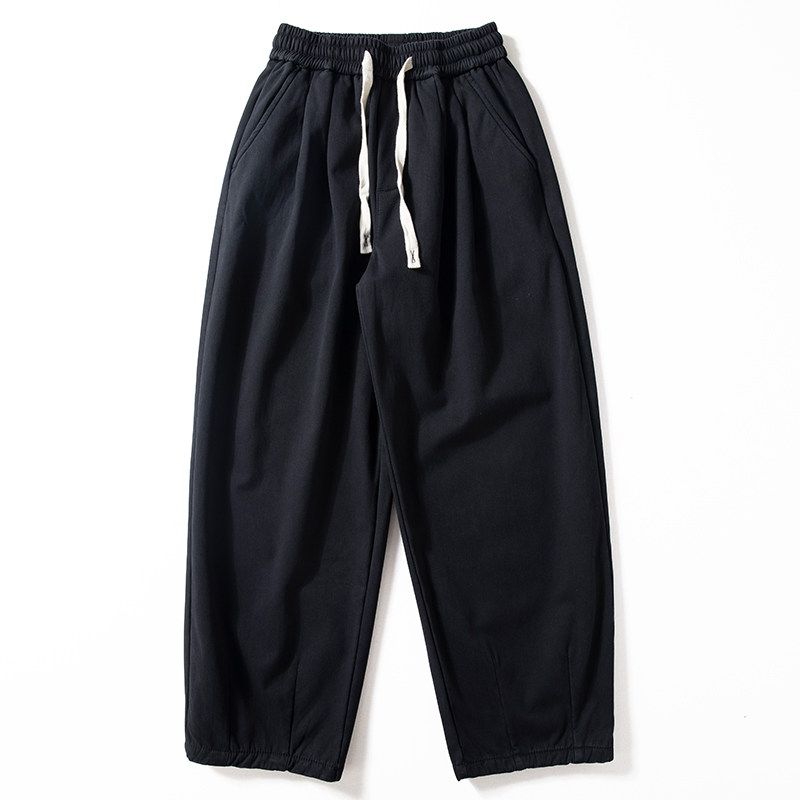 Heavy Weight Autumn and Winter Thick Minimalist Retro Casual Pants