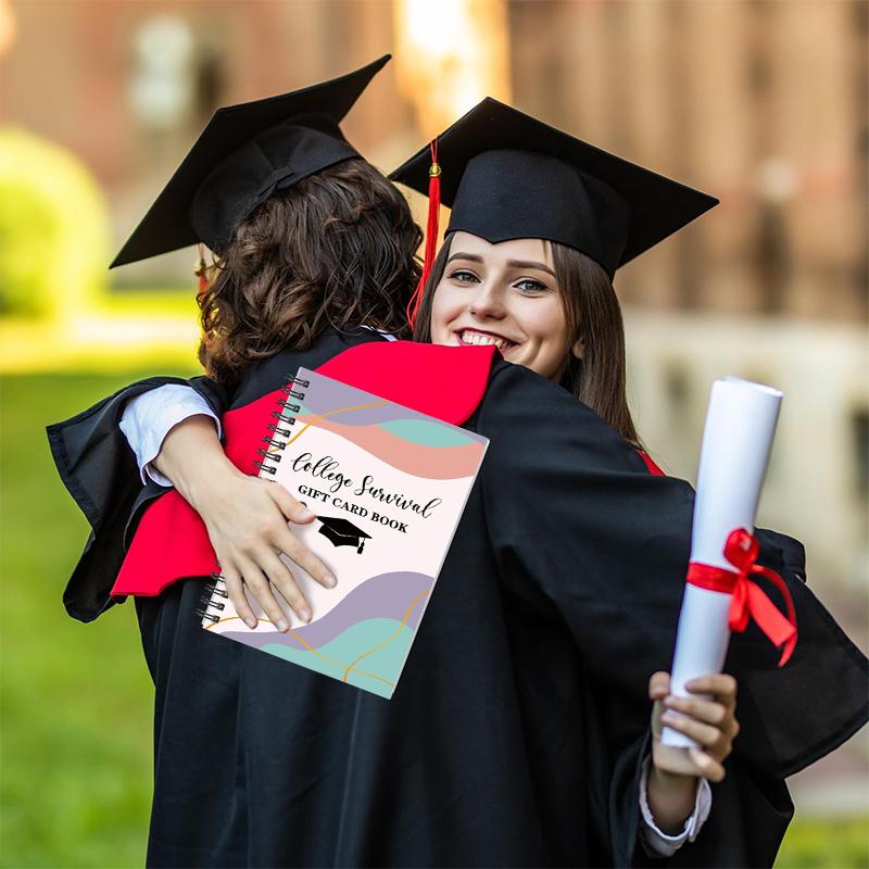 College Gift Card Book Graduation Gift Card Book College Survival Booklet Organizer School Birthday Care Package Cash Holder