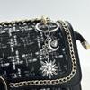 Silver Sun & Moon Stars Pendant Keychain: High-End Shoulder Bag Ornament