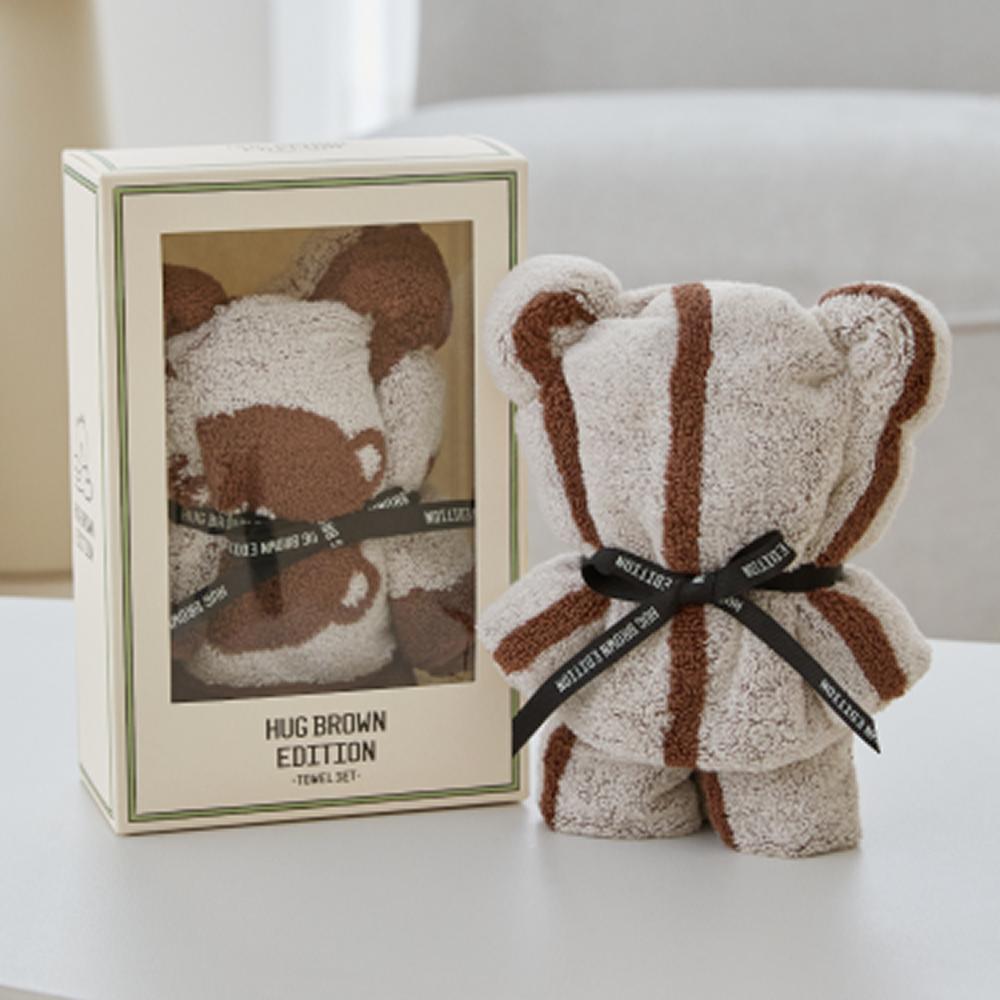 Line Friends Songwol Brown Basic Shape Face Towel (Ivory)