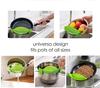 2 Pcs Silicone Clip on Strainer for Pasta Meat Vegetables Fruit, - Fit All Pots and Bowls.
