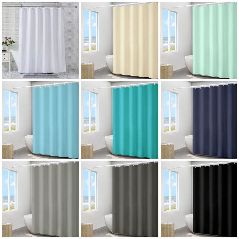 Thickened Solid Color Waterproof and Mildew-proof Polyester Shower Curtain