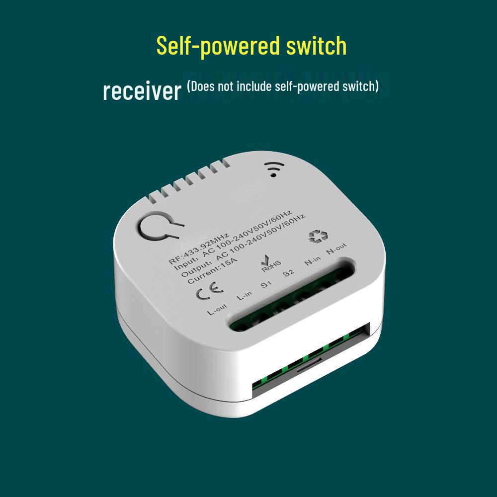 

Беспроводной выключатель света с большой кнопкой, самопитанием - Не требует проводки или батареек