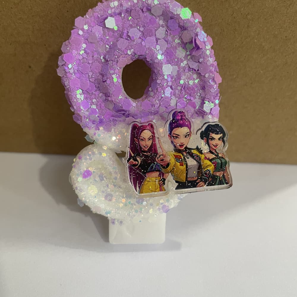 Kpop Demon Hunters Theme Candle 3D Number 0-9 Kids Birthday Cake Decoration Baby Shower Anime Party Accessories Gifts