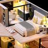 Wooden Miniature Doll House DIY Duplex Apartment Production 3D Puzzle Assembly Building Model Toy Home With Furniture Dollhouse