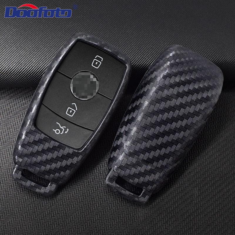 

Doofoto защитный чехол для автомобильного ключа из углеродного волокна с рисунком для Mercedes Benz, защитный чехол для автомобильного ключа