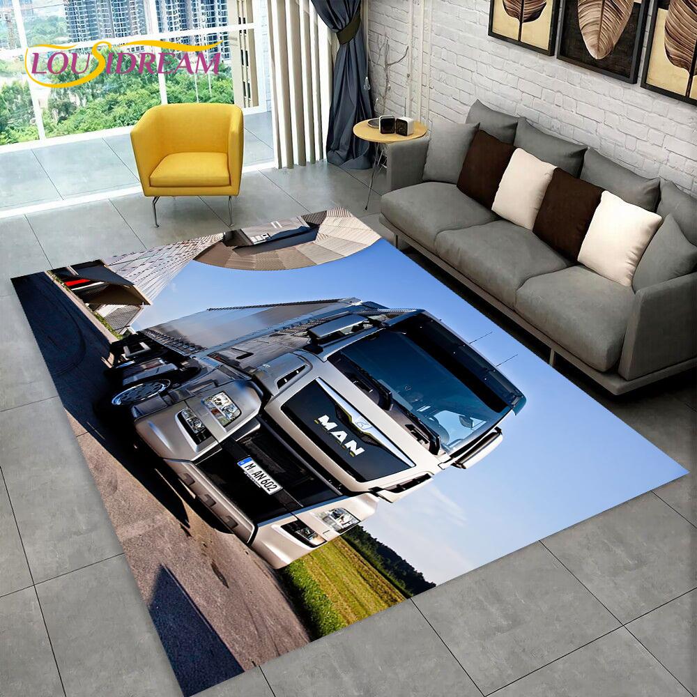 Latest MAN Truck Lorry 3D Printing Rug Carpet for Living Room Bedroom Home Decor,Floor Mat Non-slip Decoration for Sofa Doormat