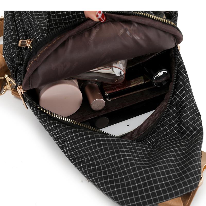 Leichte Brusttasche für Damen Kariert Mehrzweck-Rucksack