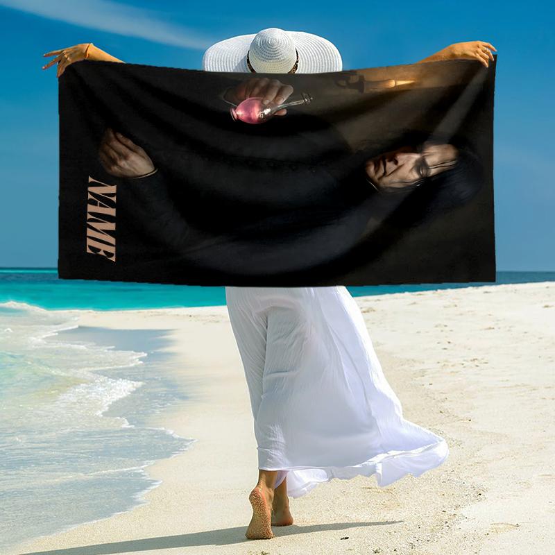 Personalized "Dark Magic Elixir" Beach Towel Microfiber Beach Towel Thin Absorbent for Beach Swimming Yoga Bath Sports. 0910379