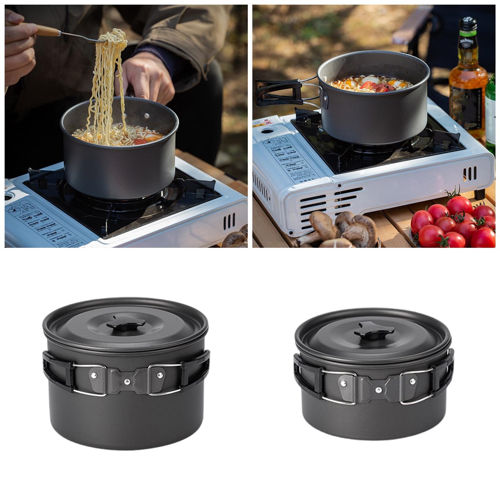 Aluminum Alloy Camping Pot Outdoor Cooking Pot with Lid NonStick Camping Cookware for Camping Hiking Picnic Travel