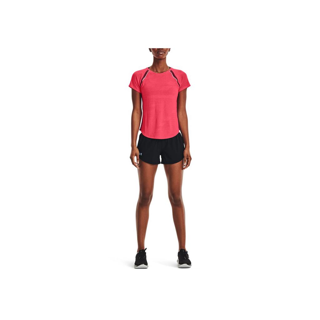 Under Armour Speedpocket Logo Solid Waist Shorts Women Shorts Black 1361379-001