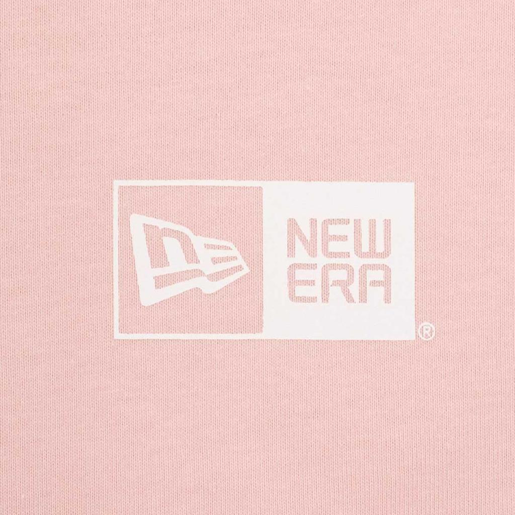 NEW ERA Short Sleeve Oversized Pink Rouge White M Cotton Tee Box Logo T-Shirt S/S