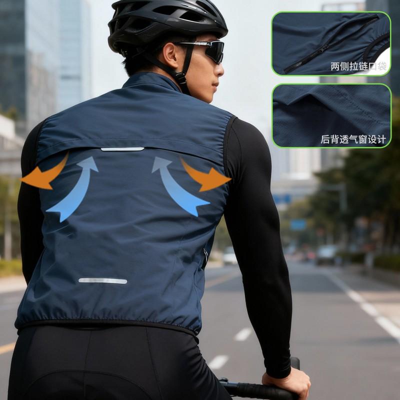 Lightweight Cycling Vest Sun Protection Breathable Sleeveless Windbreaker Men Women