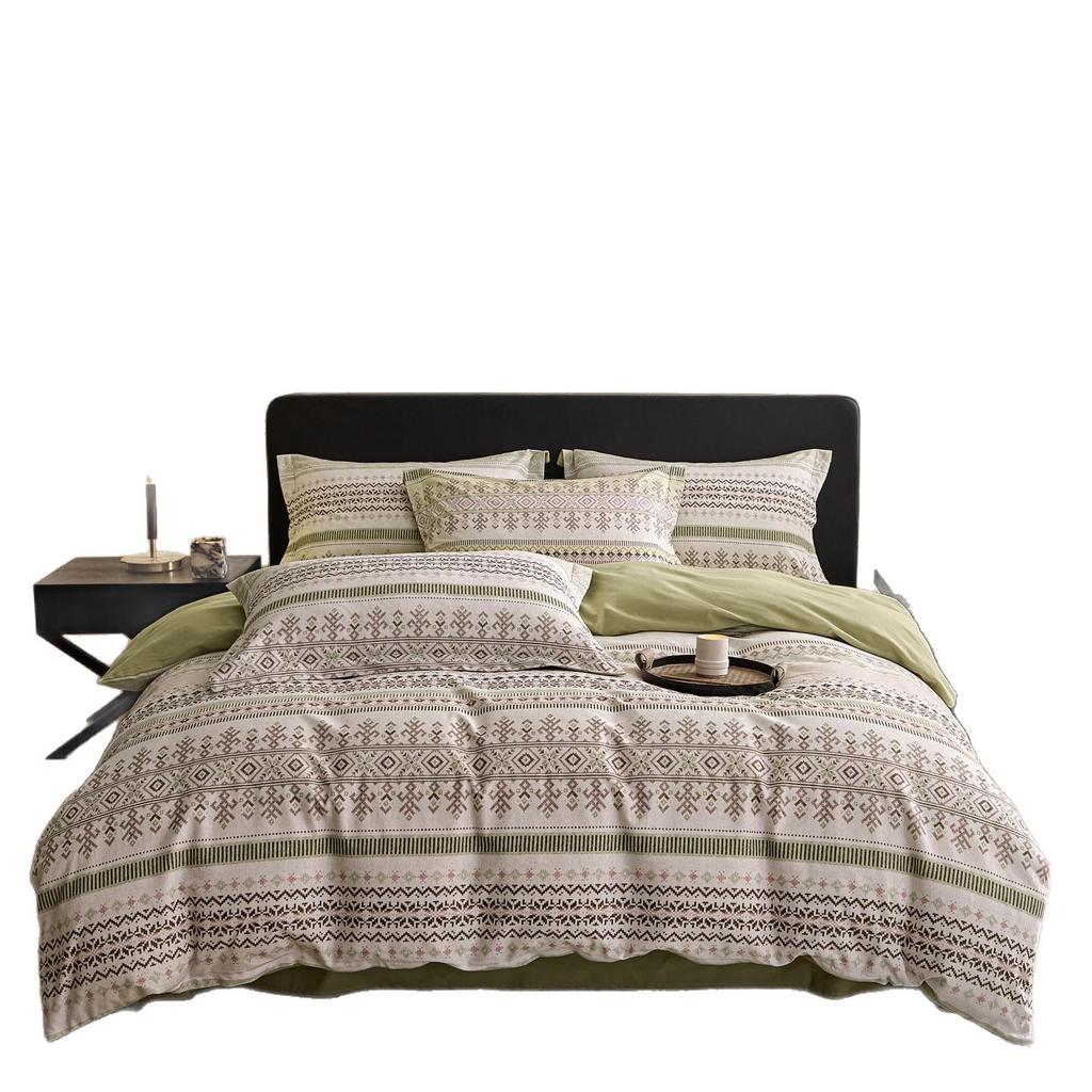 New Cotton Ceramic-Brushed Digital Print 4-Piece Eco Bedding Set for Autumn & Winter