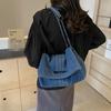 Denim Shoulder Bag Large Capacity Retro Crossbody Bag Chain Strap Underarm Bag Messenger Bag for Women Work Shopping Travel