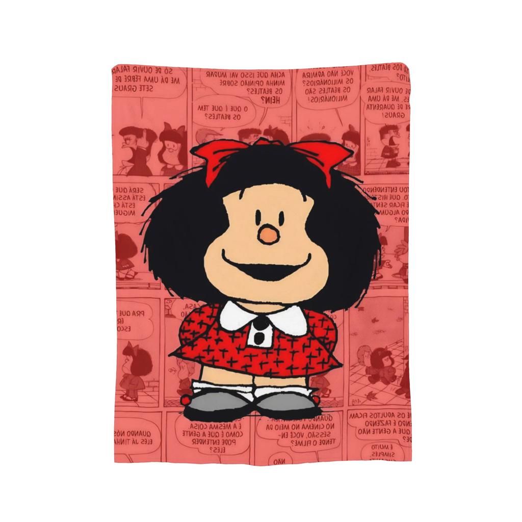 Mafaldas Love Smile Flannel Blankets  Funny Throw Blanket for Home cm Plush Thin Quilt