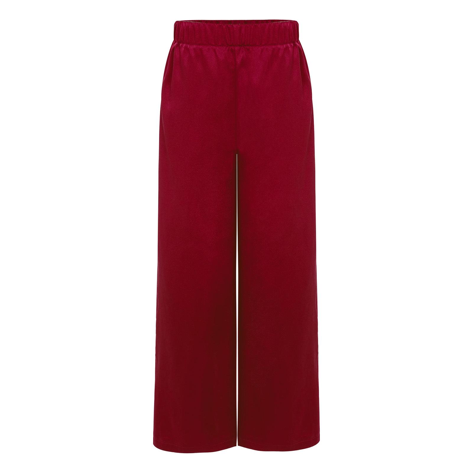 

Хлопчики Штани для танцю поклоніння Еластичний пояс Однотонні Атласний матеріал Штани з широкими штанинами Сценічний низ 5-6 Years бордовий