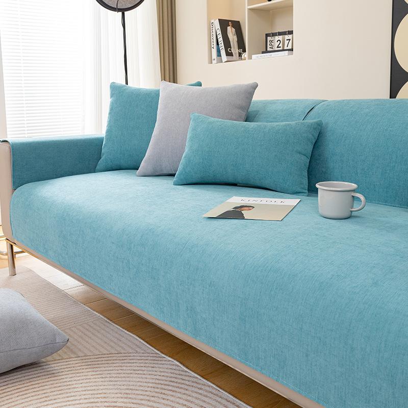 Chenier Sofa Cushion Is Universal In All Seasons, Non-Slip, High-End Gray Seat Cushion, Simple Sofa Cover, Cover Cloth, Backrest Towel.