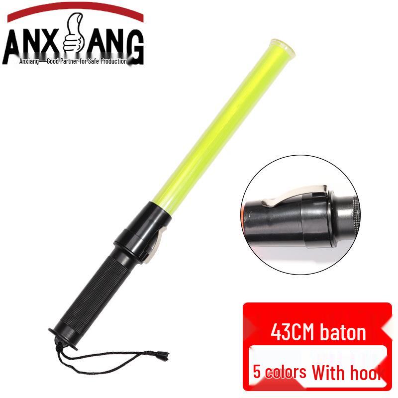 43CM LED Traffic Baton with Hook & Lanyard - Red/Blue Flashing Emergency Warning Light